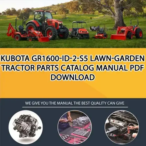 Kubota GR1600-ID-2-S5 Lawn-Garden Tractor Parts Catalog Manual PDF download