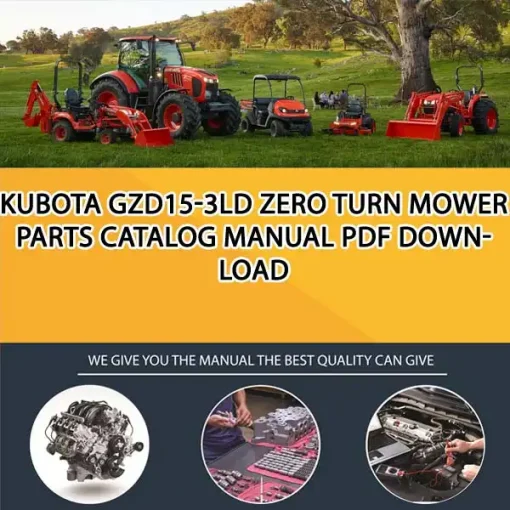 Kubota GZD15-3LD Zero Turn Mower Parts Catalog Manual PDF download
