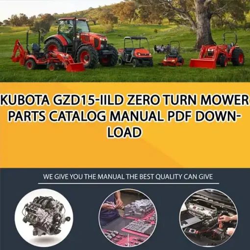Kubota GZD15-IILD Zero Turn Mower Parts Catalog Manual PDF download