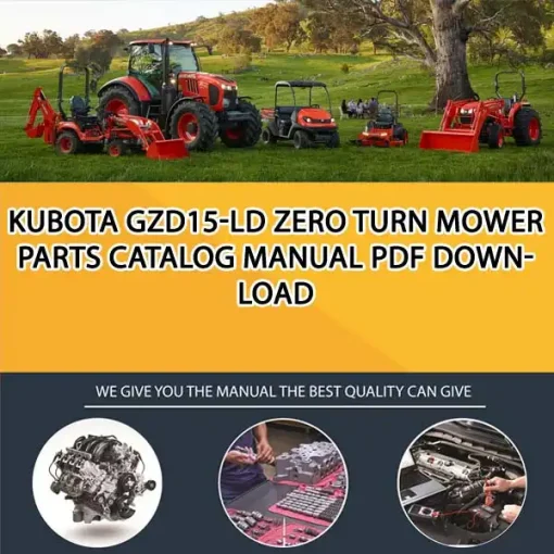 Kubota GZD15-LD Zero Turn Mower Parts Catalog Manual PDF download