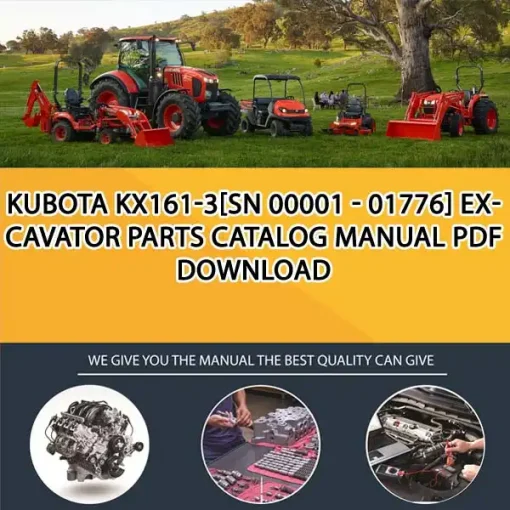 Kubota KX161-3[SN 00001 - 01776] Excavator Parts Catalog Manual PDF download