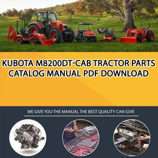Kubota M8200DT-CAB Tractor Parts Catalog Manual PDF download