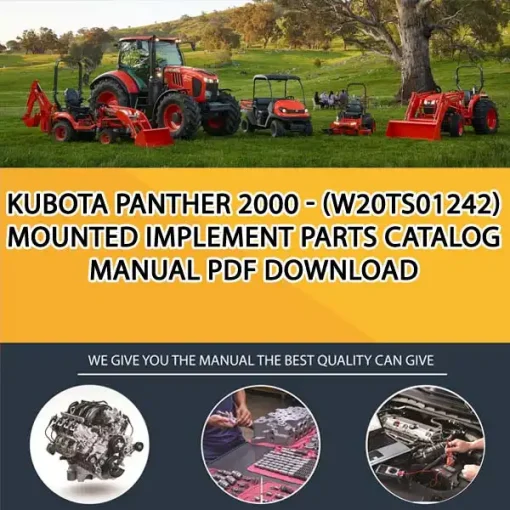 Kubota PANTHER 2000 - (W20TS01242) Mounted Implement Parts Catalog Manual PDF download