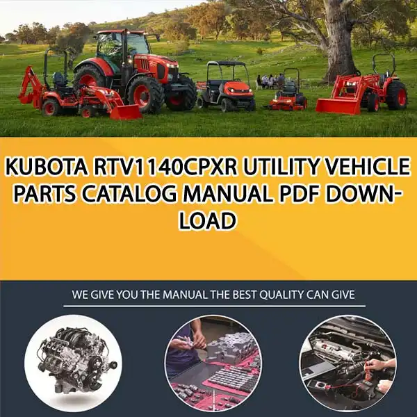 Kubota RTV1140CPXR Utility Vehicle Parts Catalog Manual PDF download