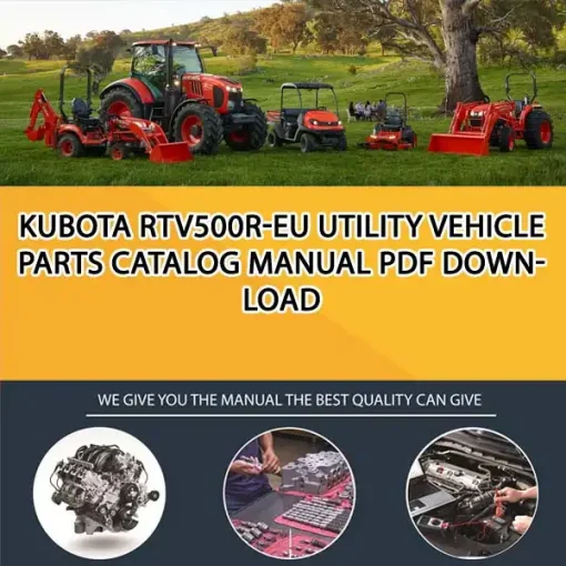 Kubota RTV500R-EU Utility Vehicle Parts Catalog Manual PDF download
