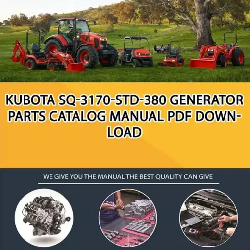 Kubota SQ-3170-STD-380 Generator Parts Catalog Manual PDF download