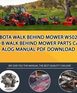 Kubota WALK BEHIND MOWER W5021-HT-B Walk Behind Mower Parts Catalog Manual PDF download