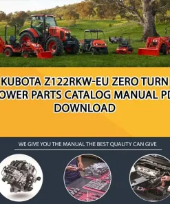 Kubota Z122RKW-EU Zero Turn Mower Parts Catalog Manual PDF download
