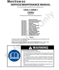Manitowoc 12000-1 12000E-1 Workshop Repair Service Manual PDF Download