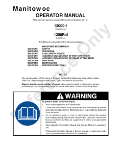 Manitowoc 12000-1 APAC Operators and Maintenance Manual PDF Download