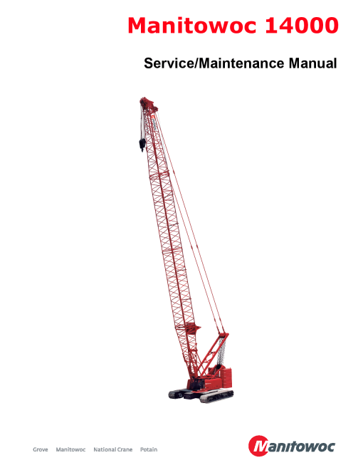 Manitowoc 14000 Workshop Repair Service Manual PDF Download