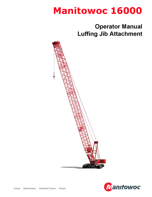 Manitowoc 16000 Operators and Maintenance Manual PDF Download