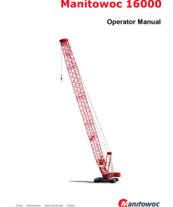 Manitowoc 16000 Upperworks jacking Operators and Maintenance Manual PDF Download