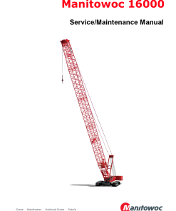 Manitowoc 16000 Workshop Repair Service Manual PDF Download