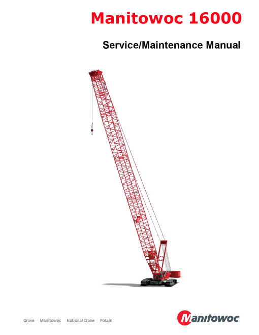 Manitowoc 16000 Workshop Repair Service Manual PDF Download