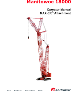 Manitowoc 18000 Maxer Operators and Maintenance Manual PDF Download