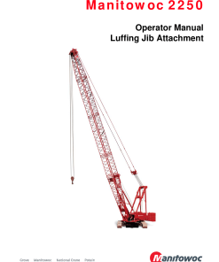 Manitowoc 2250 133 133A Lufing Jib Operators and Maintenance Manual PDF Download