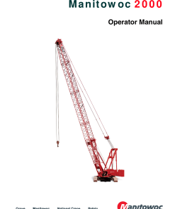 Manitowoc 2250 44 Lufing Jib Operators and Maintenance Manual PDF Download