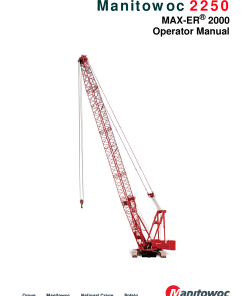 Manitowoc 2250 Maxer Operators and Maintenance Manual PDF Download