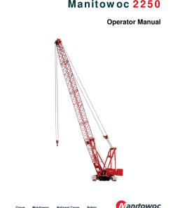 Manitowoc 2250 Operators and Maintenance Manual PDF Download