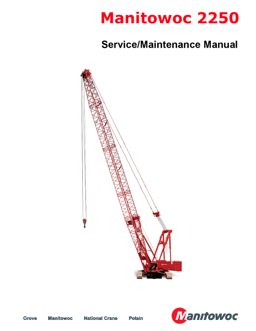 Manitowoc 2250 Workshop Repair Service Manual PDF Download