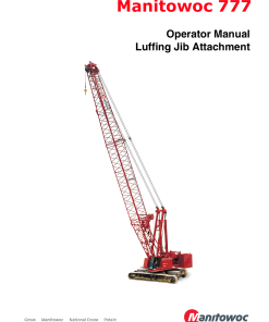 Manitowoc 777 Luffing Jib Operators and Maintenance Manual PDF Download