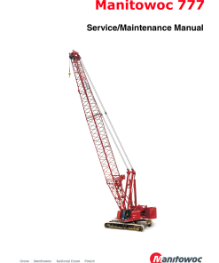 Manitowoc 777 Workshop Repair Service Manual PDF Download