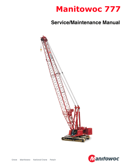 Manitowoc 777 Workshop Repair Service Manual PDF Download