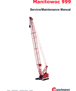 Manitowoc 999 Workshop Repair Service Manual PDF Download