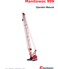 Manitowoc 999 self erect Operators and Maintenance Manual PDF Download