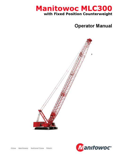 Manitowoc MLC300 FPC COM Operators and Maintenance Manual PDF Download