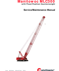 Manitowoc MLC300 FPC Workshop Repair Service Manual PDF Download
