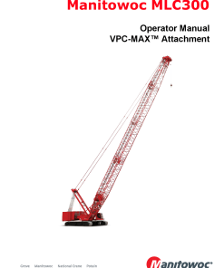 Manitowoc MLC300 Operators and Maintenance Manual PDF Download