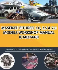 Maserati Biturbo 2.0, 2.5 & 2.8 Models Workshop Manual (CA027440)