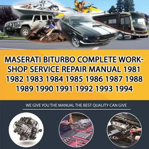 Maserati Biturbo Complete Workshop Service Repair Manual 1981 1982 1983 1984 1985 1986 1987 1988 1989 1990 1991 1992 1993 1994 (CA031090)