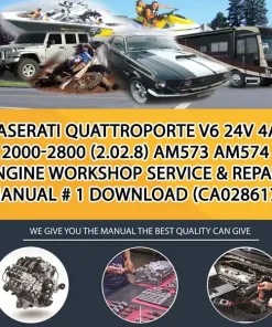 Maserati Quattroporte V6 24V 4Ac 2000-2800 (2.02.8) Am573 Am574 Engine Workshop Service & Repair Manual # 1 Download (CA028617)