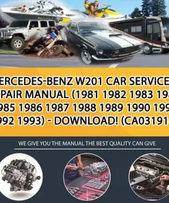 Mercedes-Benz W201 Car Service & Repair Manual (1981 1982 1983 1984 1985 1986 1987 1988 1989 1990 1991 1992 1993) - Download! (CA031916)