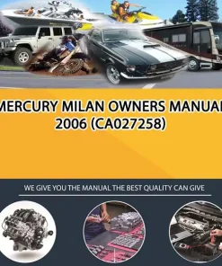 Mercury Milan Owners Manual 2006 (CA027258)