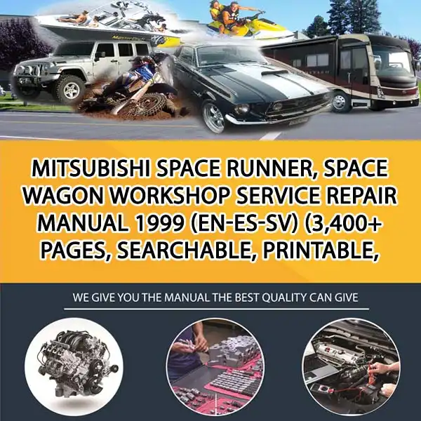 Mitsubishi Space Runner, Space Wagon Workshop Service Repair Manual 1999 (En-Es-Sv) (3,400+ Pages, Searchable, Printable, Indexe (CA041566)