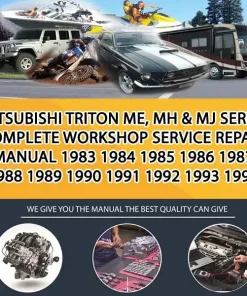 Mitsubishi Triton Me, Mh & Mj Series Complete Workshop Service Repair Manual 1983 1984 1985 1986 1987 1988 1989 1990 1991 1992 1993 1994 (CA014486)