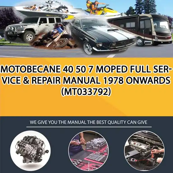 Motobecane 40 50 7 Moped Full Service & Repair Manual 1978 Onwards (MT033792)