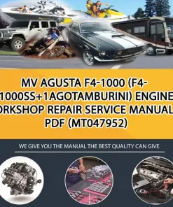 Mv Agusta F4-1000 (F4-1000SS+1AgoTamburini) Engine Workshop Repair Service Manual In Pdf (MT047952)