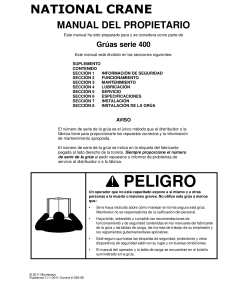 National Crane 400B Spanish Workshop Repair Service Manual PDF Download