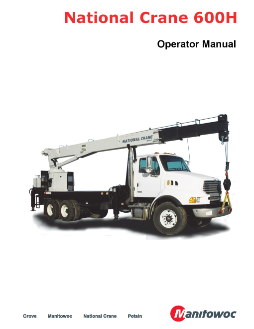 National Crane 600H Operators and Maintenance Manual PDF Download