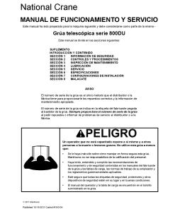 National Crane 800DU Spanish Workshop Repair Service Manual PDF Download