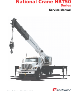 National Crane NBT50 Workshop Repair Service Manual PDF Download