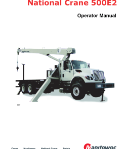 National Crane NC500E2 Operators and Maintenance Manual PDF Download