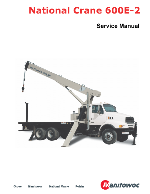 National Crane NC600E2 Workshop Repair Service Manual PDF Download