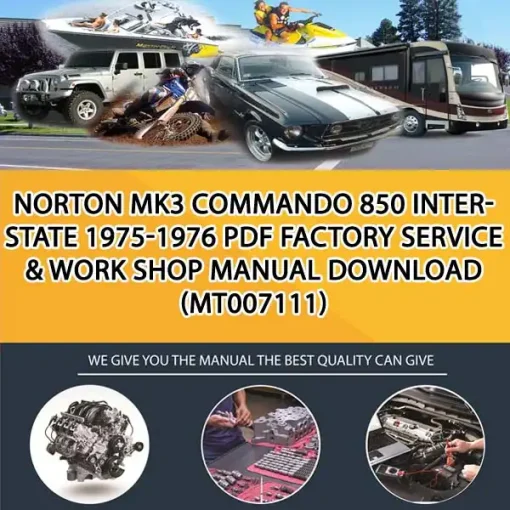 Norton Mk3 Commando 850 Interstate 1975-1976 Pdf Factory Service & Work Shop Manual Download (MT007111)