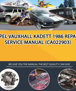Opel Vauxhall Kadett 1986 Repair Service Manual (CA022903)